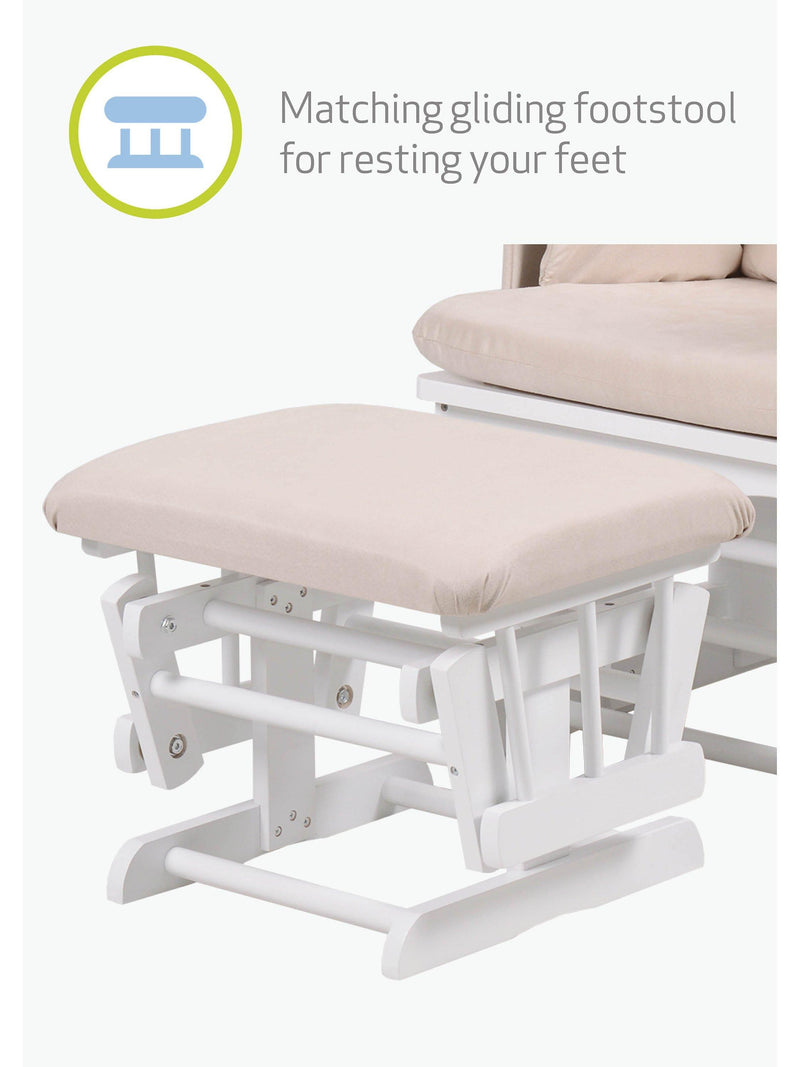 Kub Haywood Reclining Glider Nursing Chair and Footstool, UK version