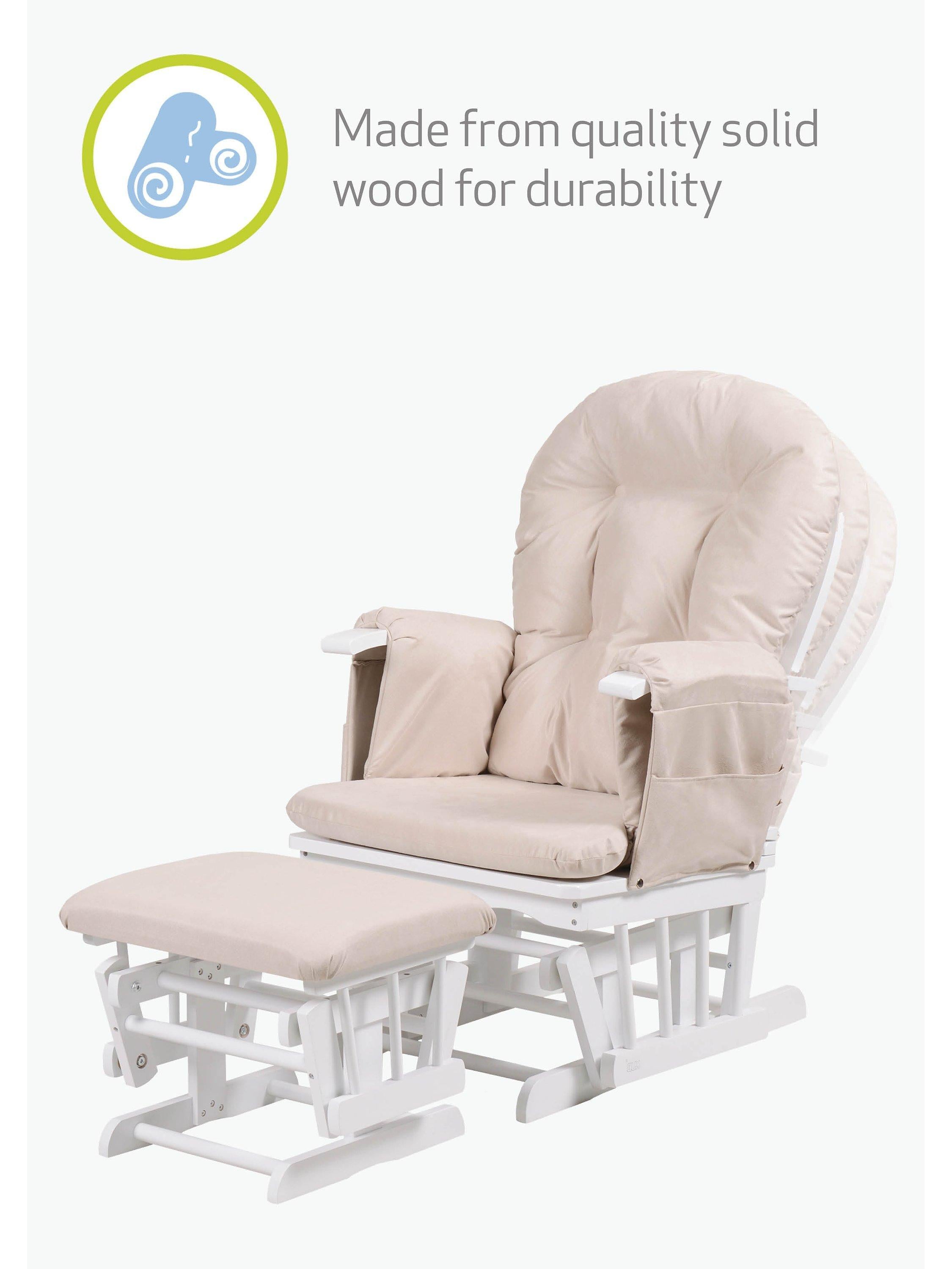 Kub Haywood Reclining Glider Nursing Chair and Footstool, UK version