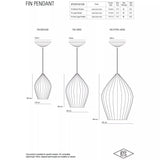 Original BTC Fin XL bone china pendant light, UK version