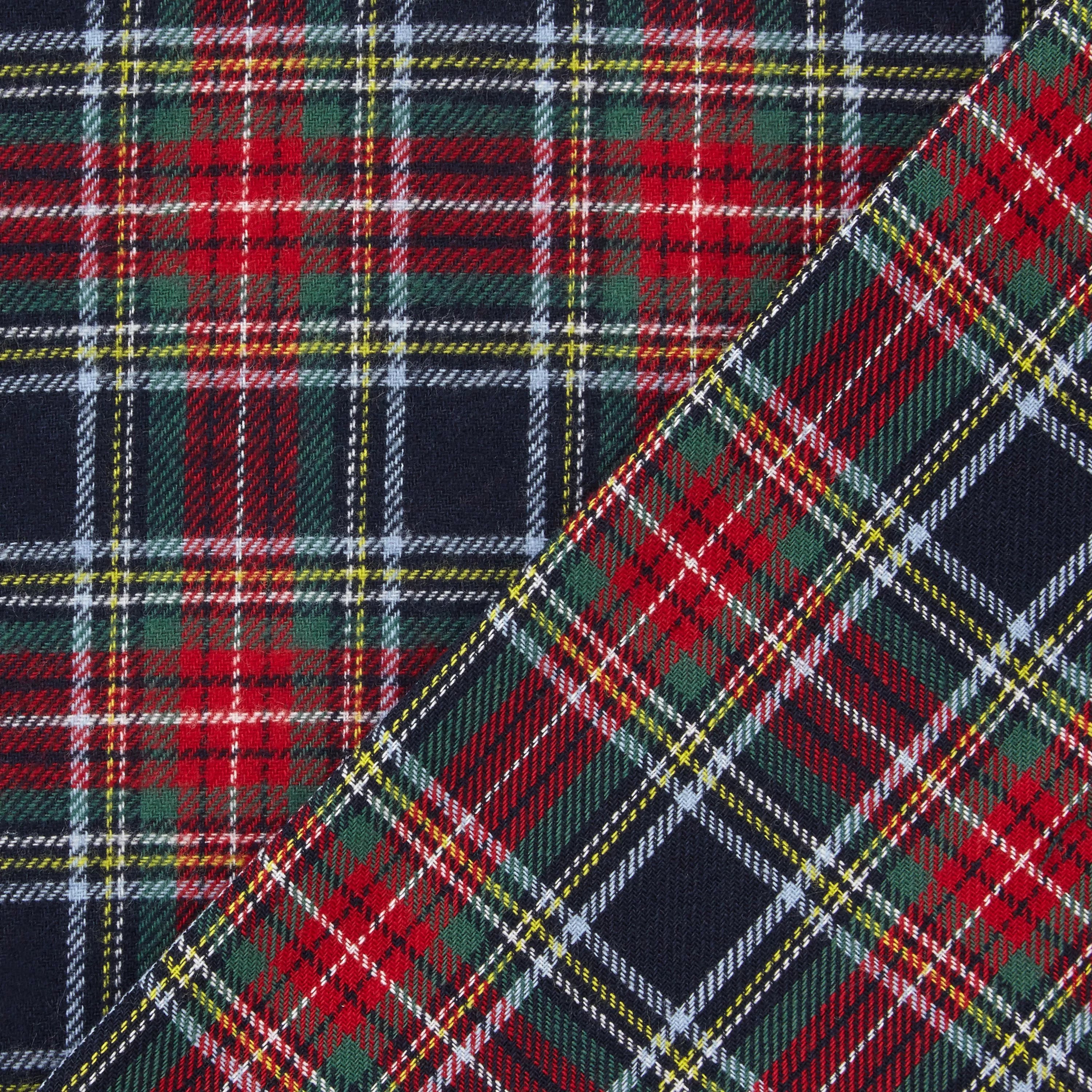 John Lewis brushed tartan fabric red navy 150cm, imported from the UK