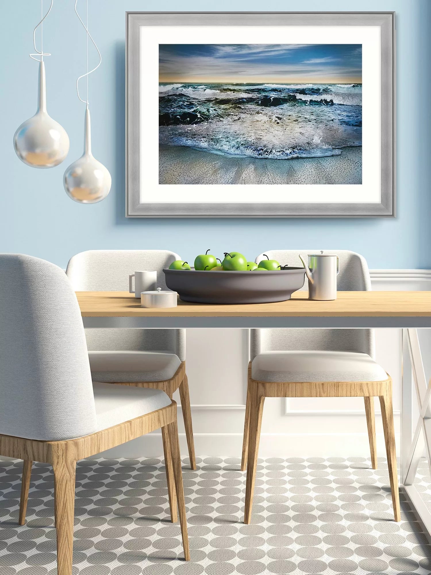 John Lewis framed print embellished seascape 84x110cm (British brand)