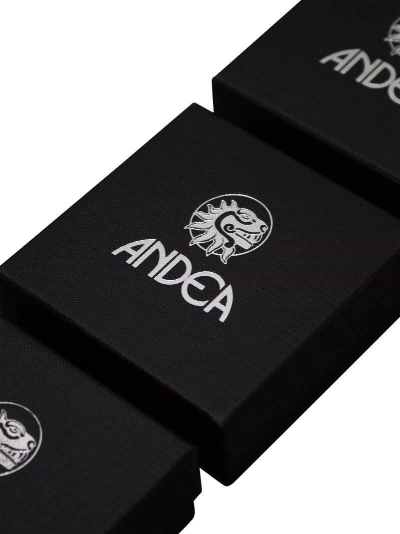 Andea double loop stud earrings silver, imported from the UK