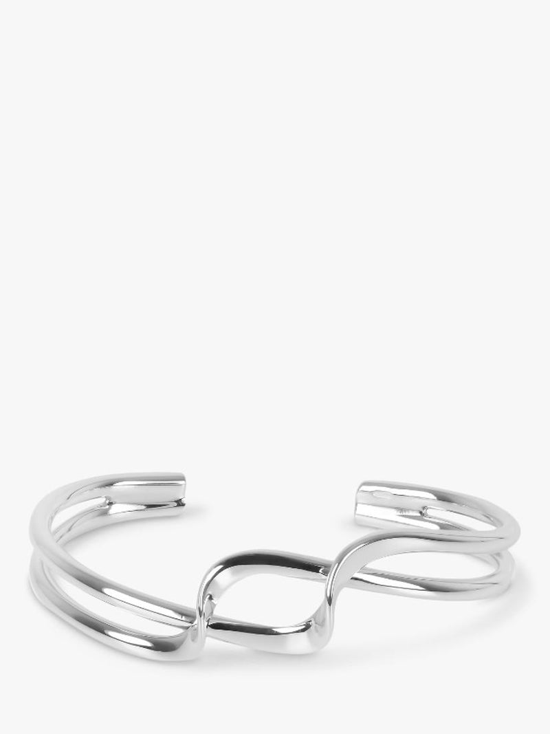 Andea sterling silver double twist half bangle - British product