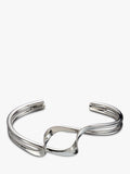 Andea Sterling Silver Double Twist Half Bangle Silver