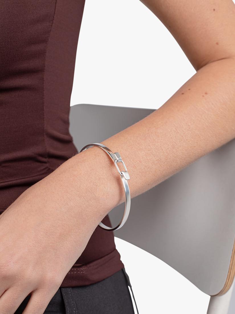 Andea sterling silver square edge belt bangle, imported from the UK