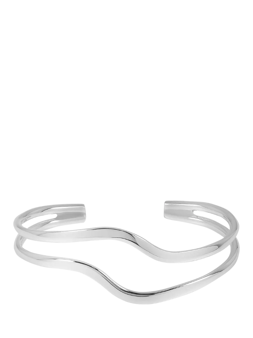 Andea sterling silver double wave half bangle - British product