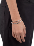 Andea sterling silver double wave half bangle - British product