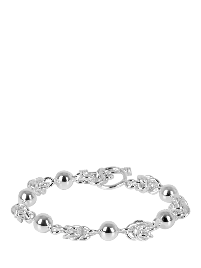 Andea sterling silver ball and knot bracelet 19cm, imported from the UK