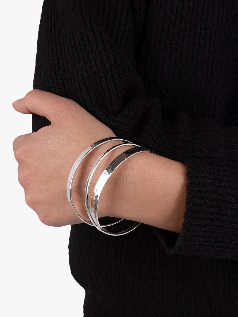 Andea sterling silver square edge bangle - British product