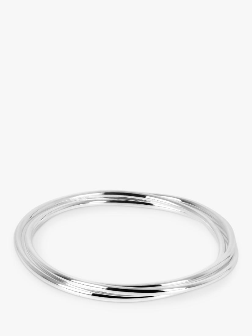 Sterling Silver Interconnected Triple Slim Bangle in Gift Box