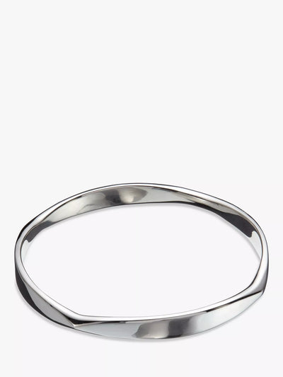 John Lewis Andea Sterling Silver Polished Curve Bangle Jewelry- Buy online at McGrocer