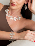 Andea leaf drop earrings silver in gift box - British product