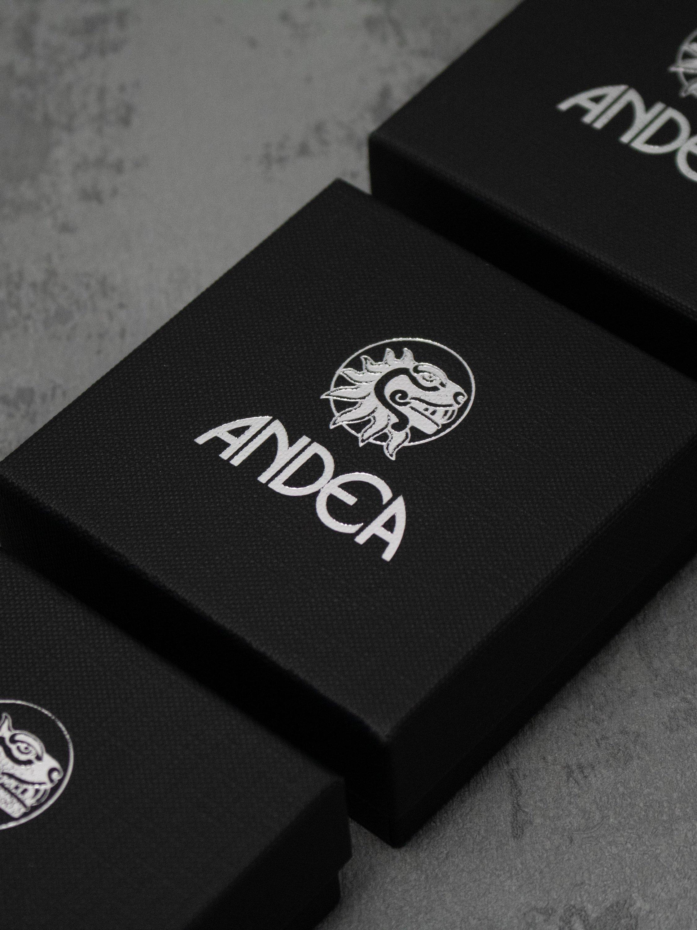 Andea leaf drop earrings silver in gift box - British product