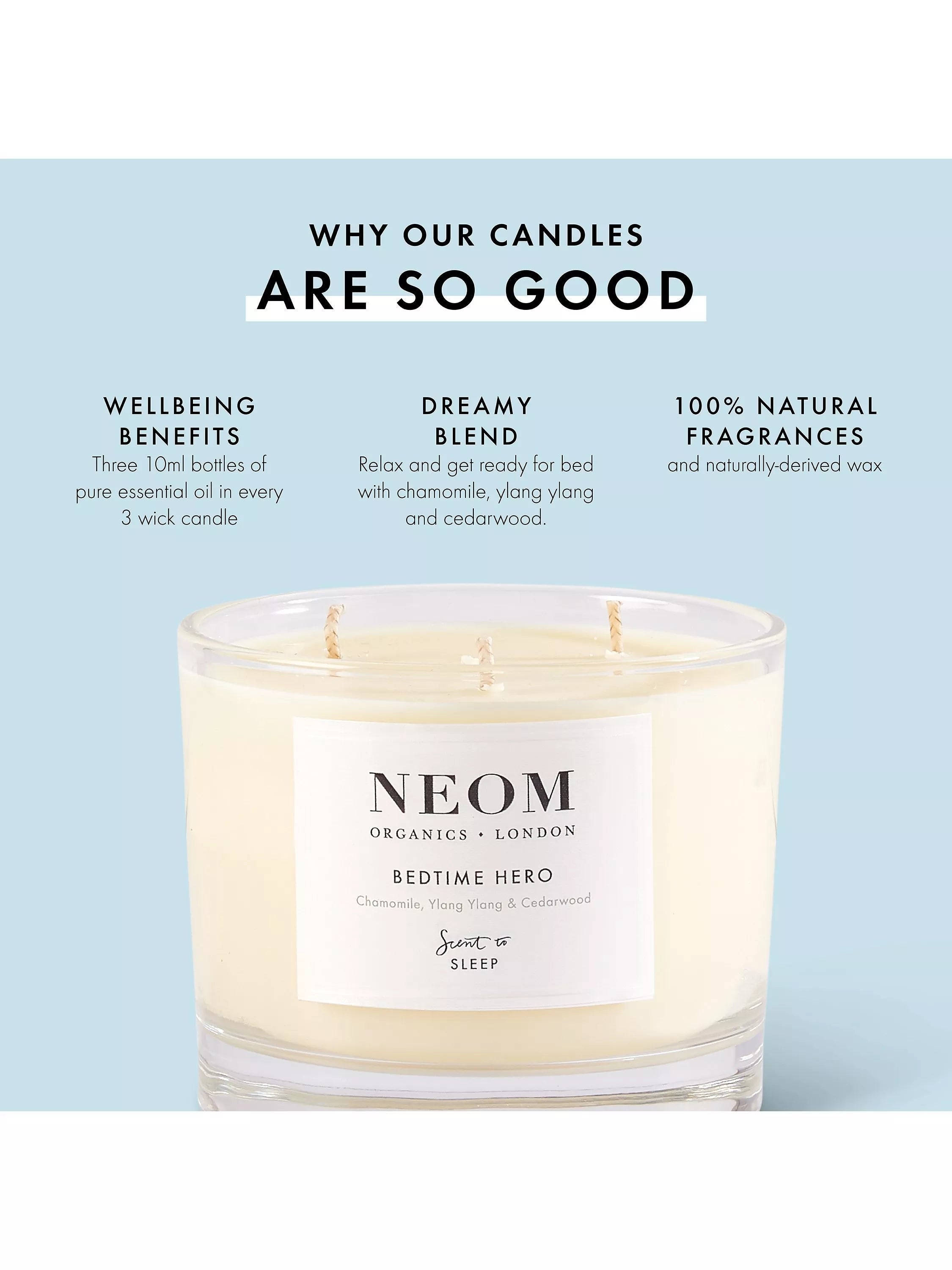 NEOM Real Luxury Travel Scented Candle, imported from the UK