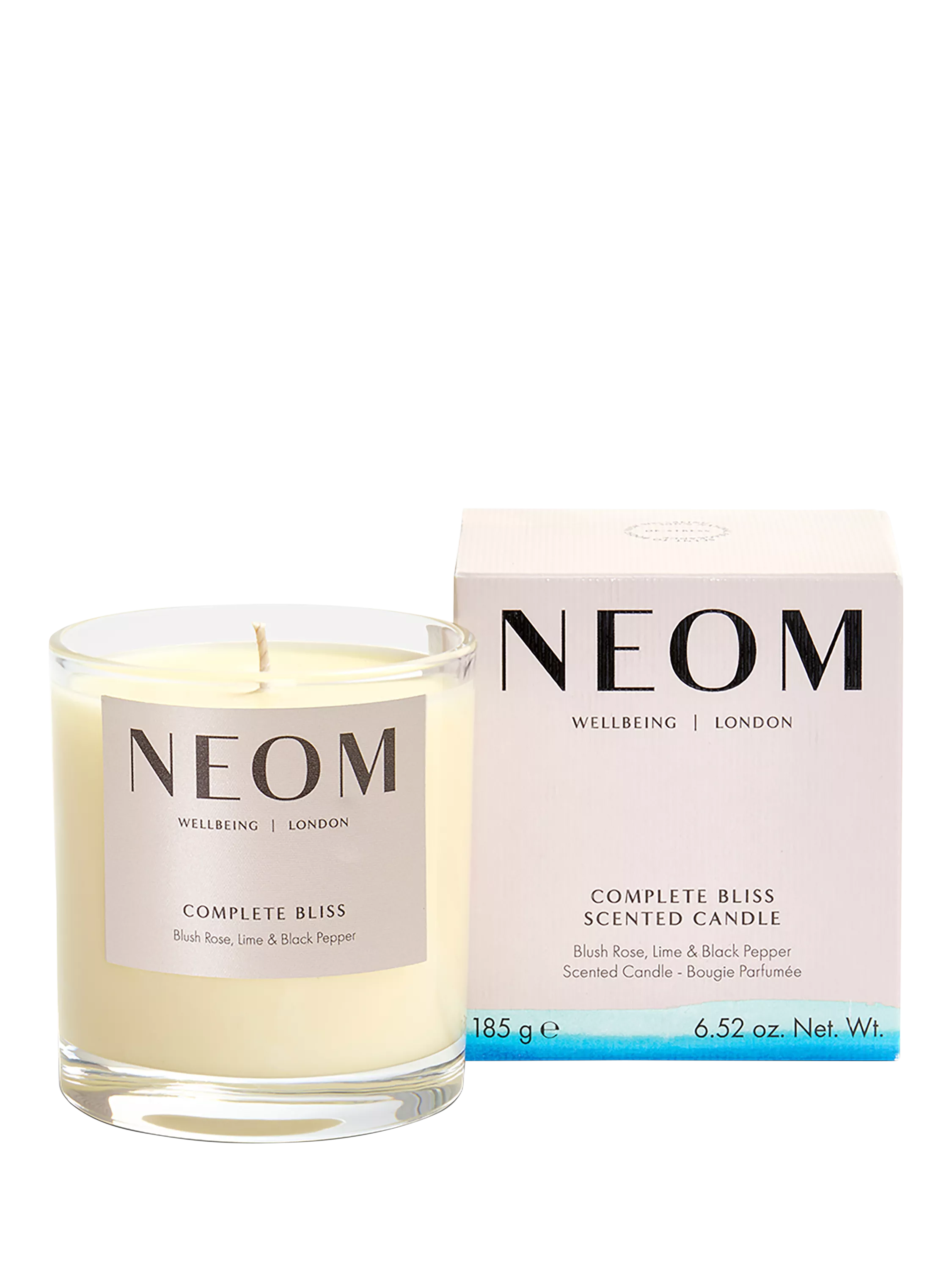 NEOM Complete Bliss scented candle, imported from the UK
