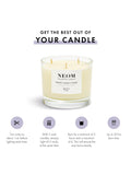 NEOM three wick scented candle for sleep with lavender and jasmine, imported from the UK