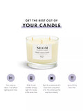 NEOM three wick scented candle for sleep with lavender and jasmine, imported from the UK