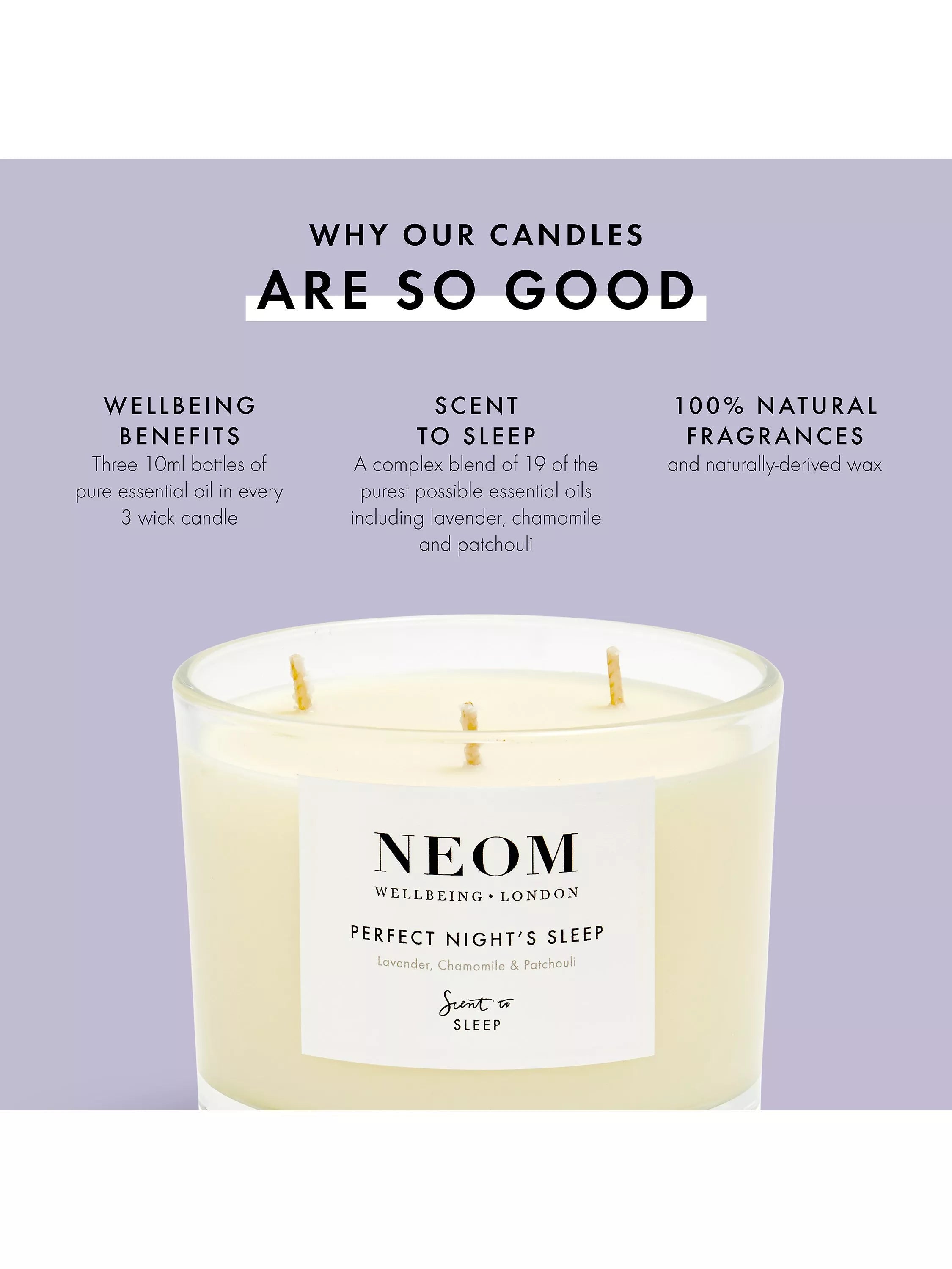 NEOM Perfect Night's Sleep scented candle, imported from the UK