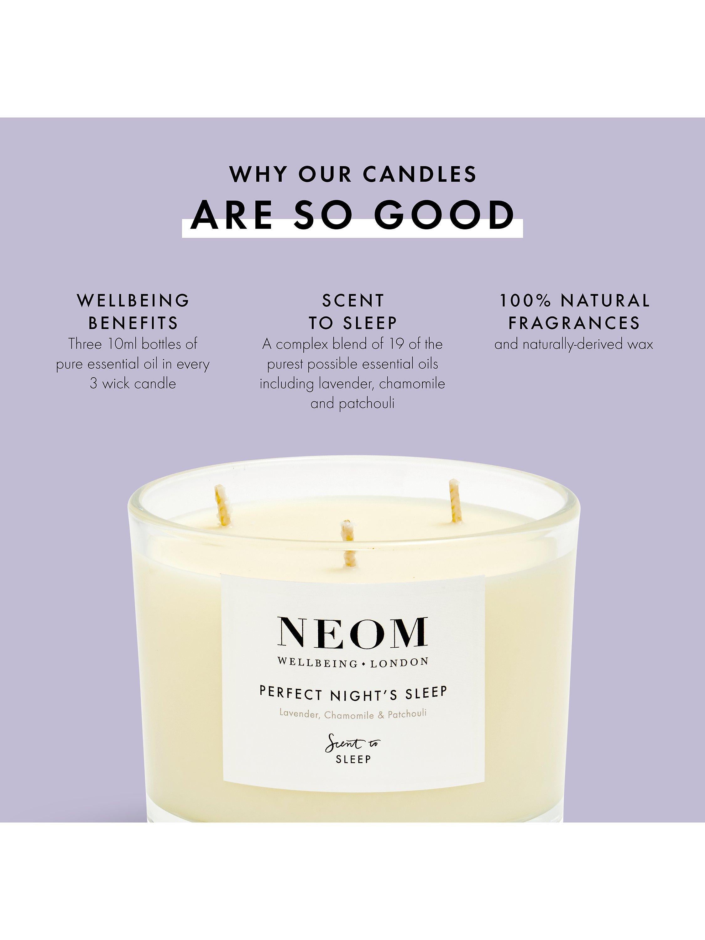 NEOM Perfect Night's Sleep scented candle, imported from the UK