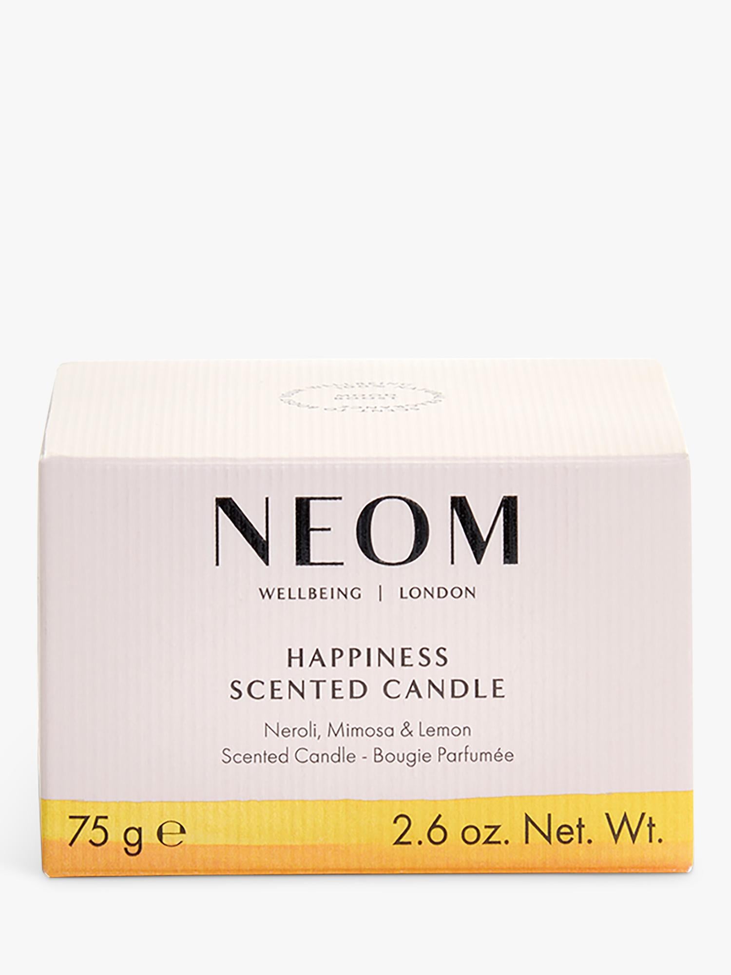 NEOM Wellbeing London Happiness travel scented candle 225g - British product