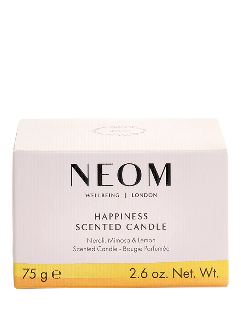 NEOM Wellbeing London Happiness travel scented candle 225g - British product