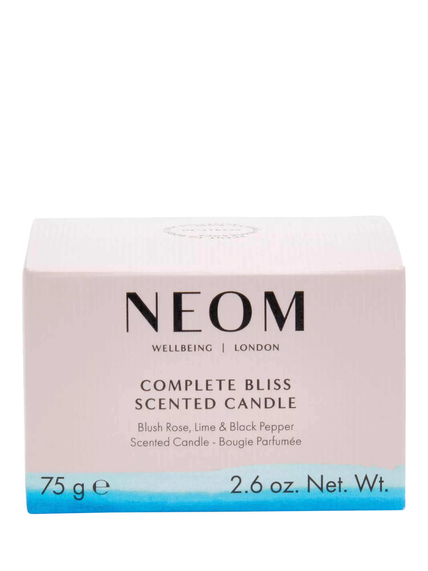 NEOM Complete Bliss Travel Scented Candle, imported from the UK