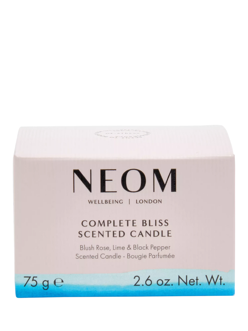 NEOM Complete Bliss Travel Scented Candle, imported from the UK