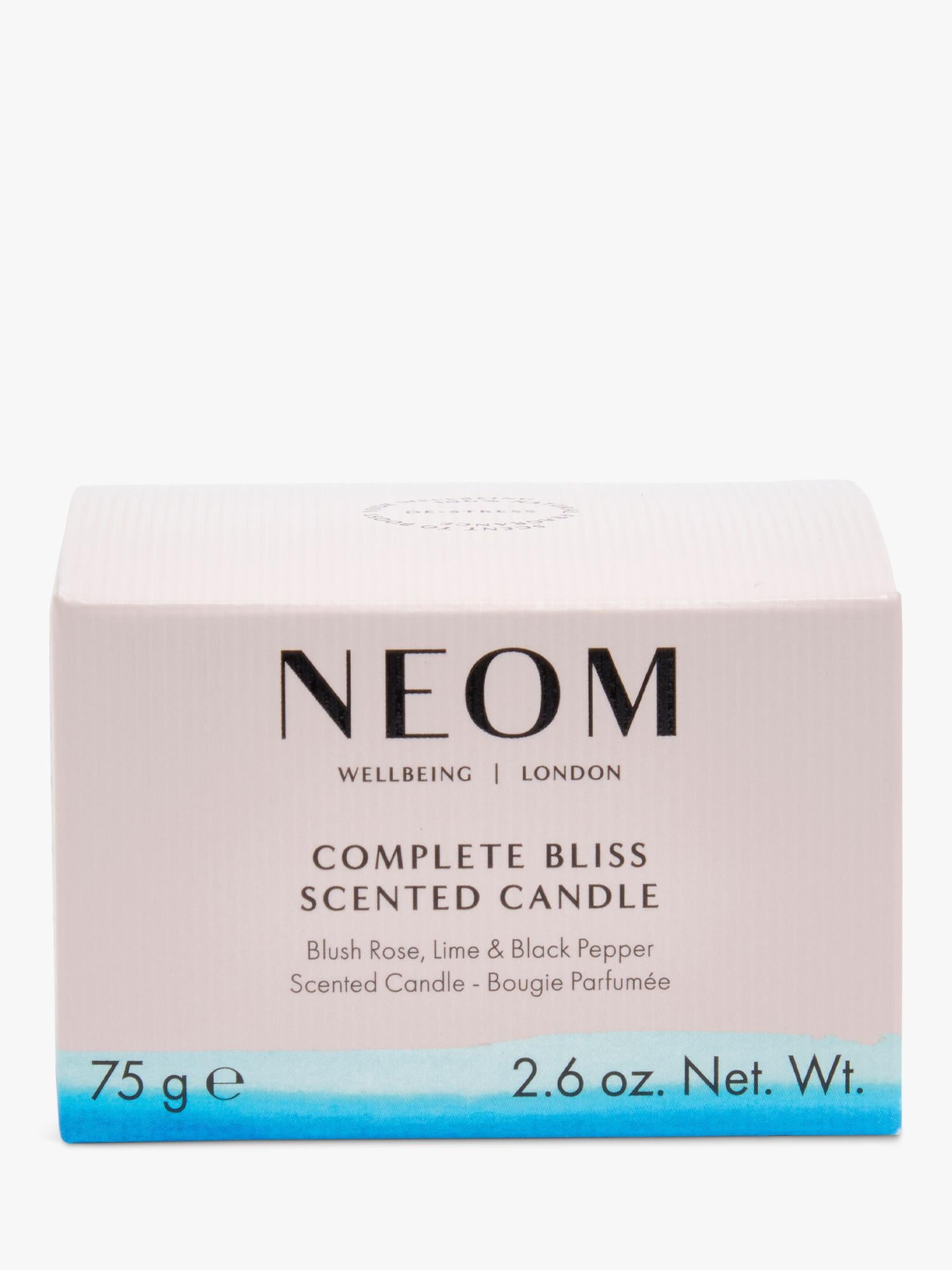 NEOM Complete Bliss Travel Scented Candle, imported from the UK