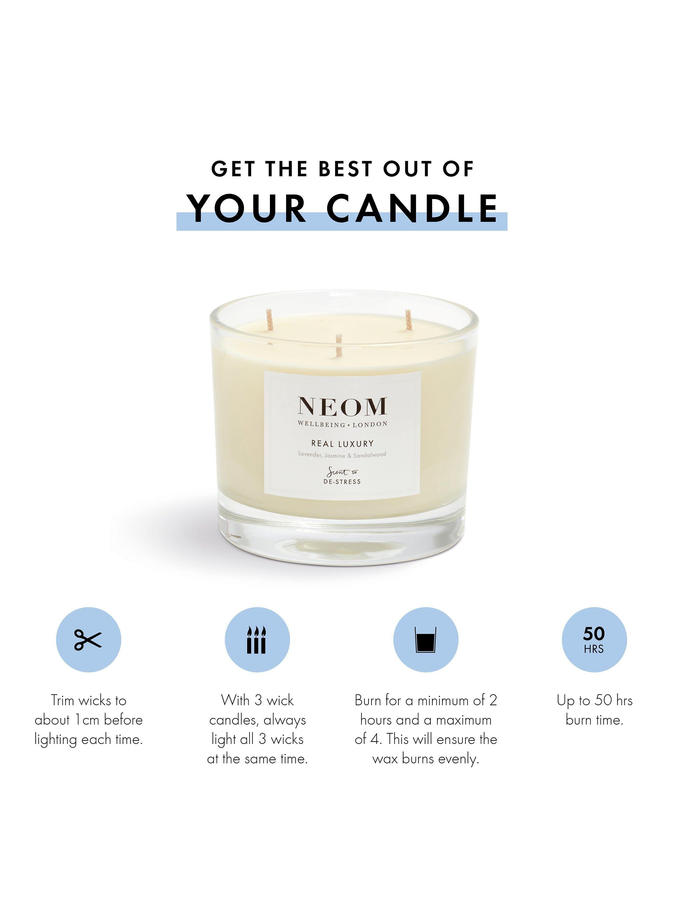 NEOM Wellbeing London Real Luxury 3-wick scented candle 420g, UK version