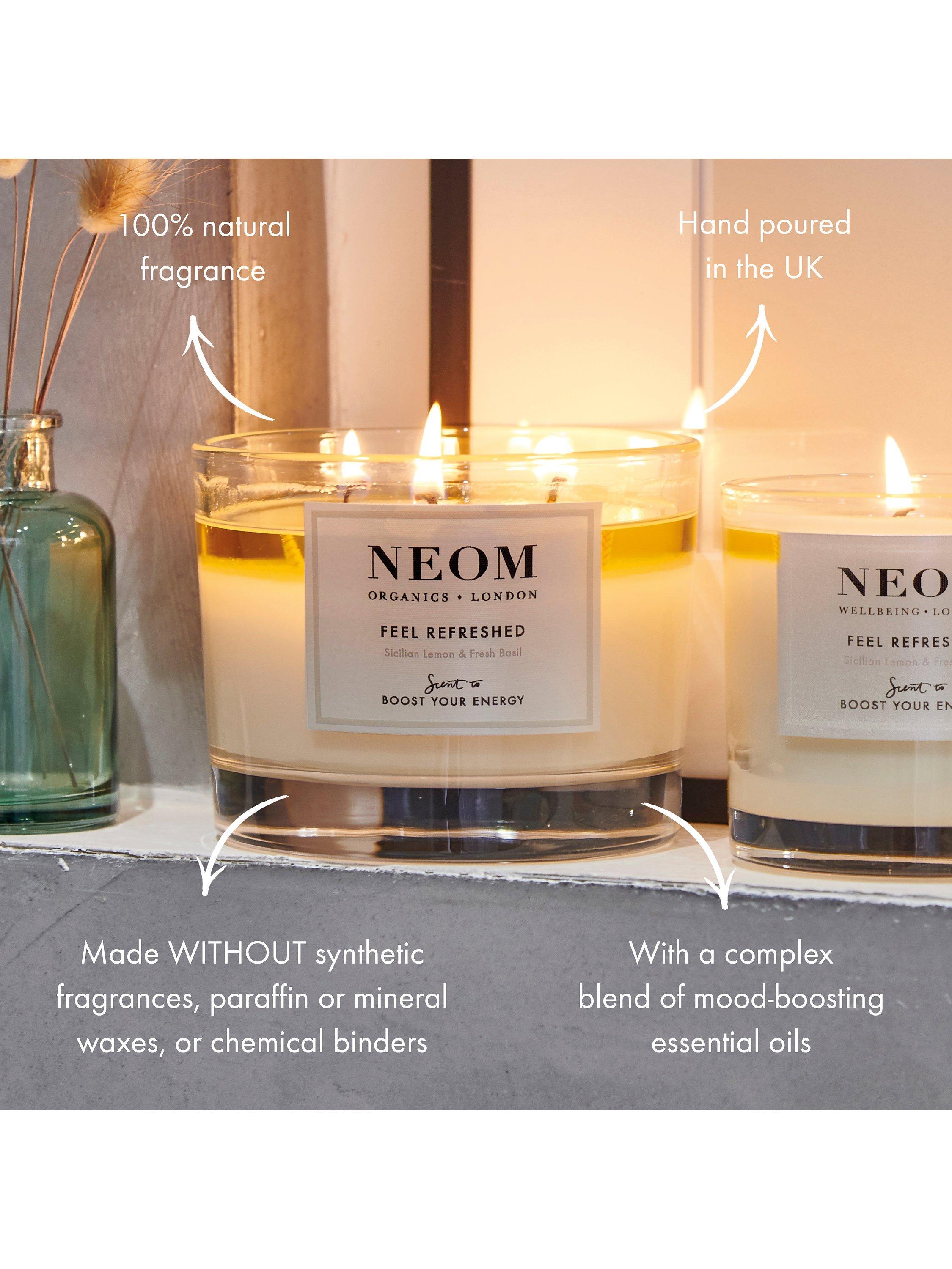 NEOM Wellbeing London Feel Refreshed 3 wick scented candle - British product