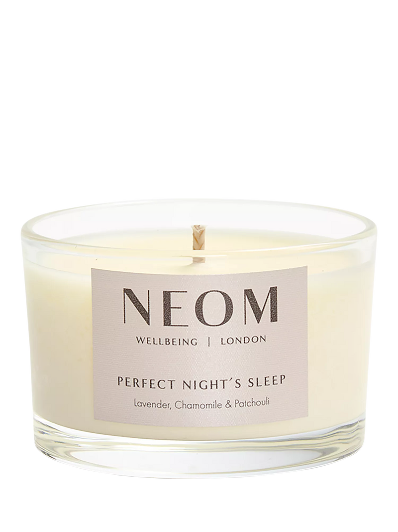 NEOM travel scented candle for sleep, imported from the UK