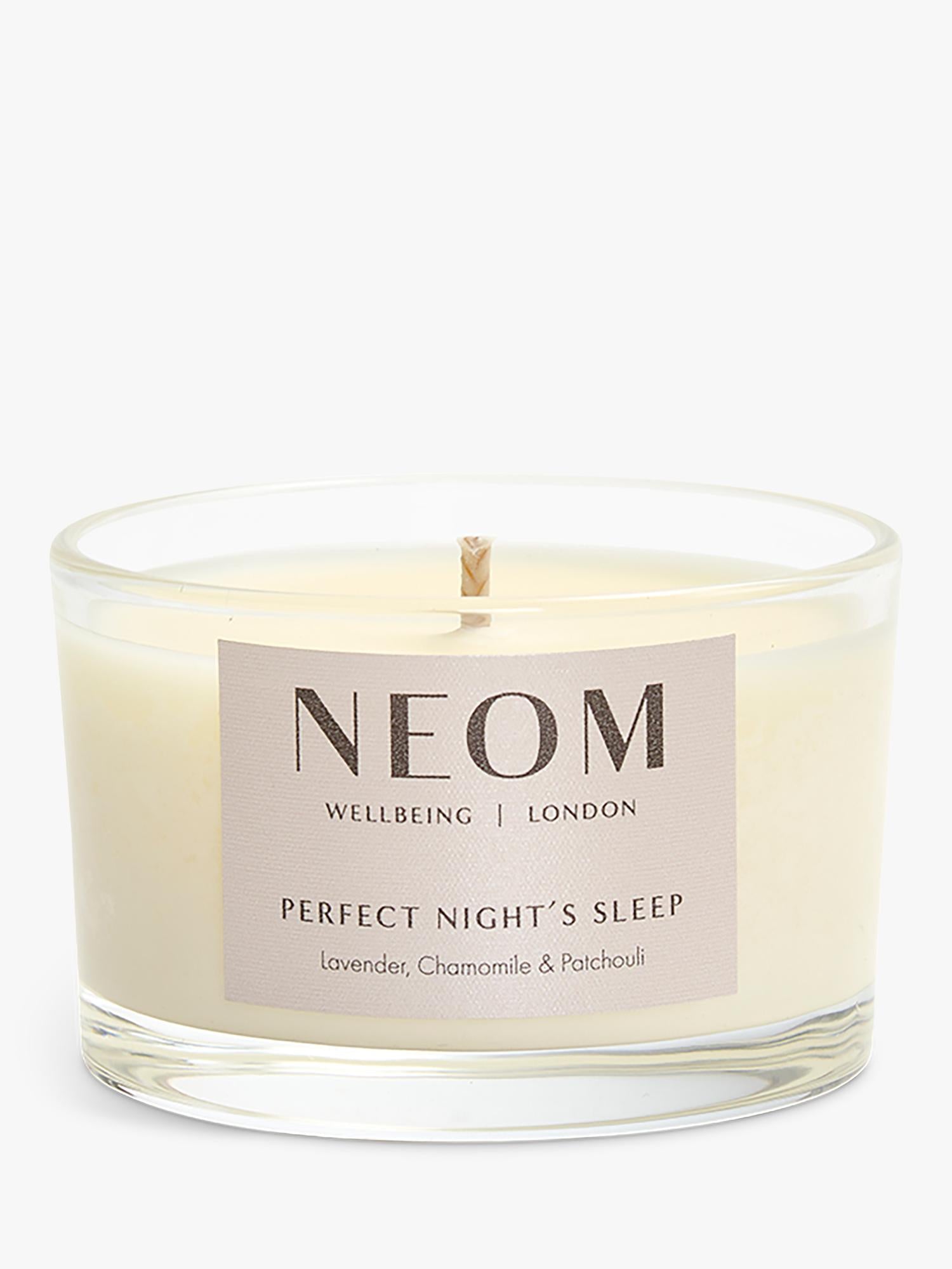 NEOM travel scented candle for sleep, imported from the UK