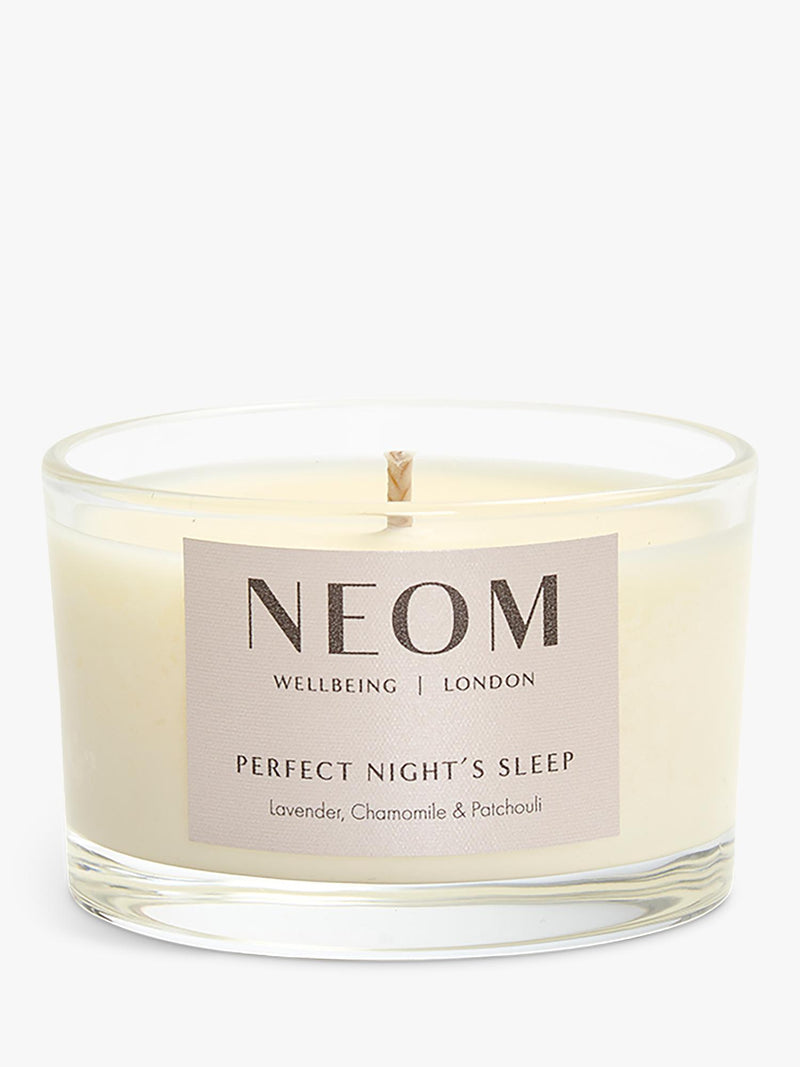 NEOM travel scented candle for sleep, imported from the UK