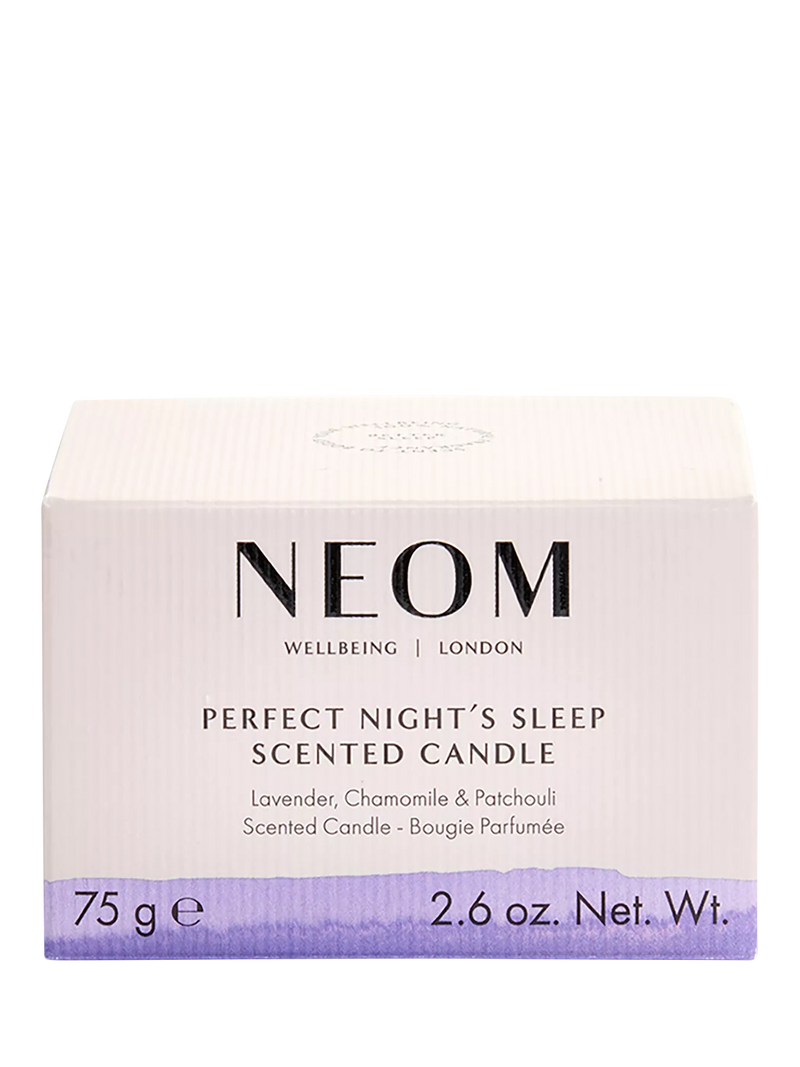 NEOM travel scented candle for sleep, imported from the UK