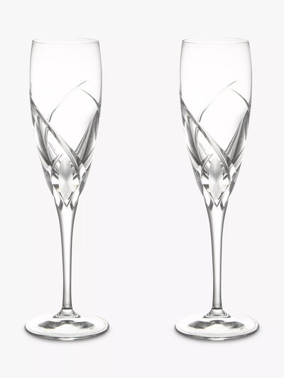 John Lewis John Lewis Grosseto Cut Crystal Glass Champagne Flutes, Set of 2, 160ml, Clear- Buy online at McGrocer