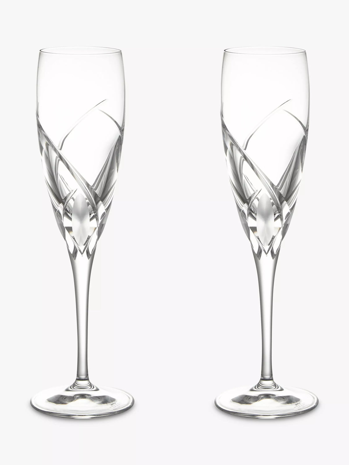 John Lewis Grosseto cut crystal glass champagne flutes set of 2 160ml, UK version