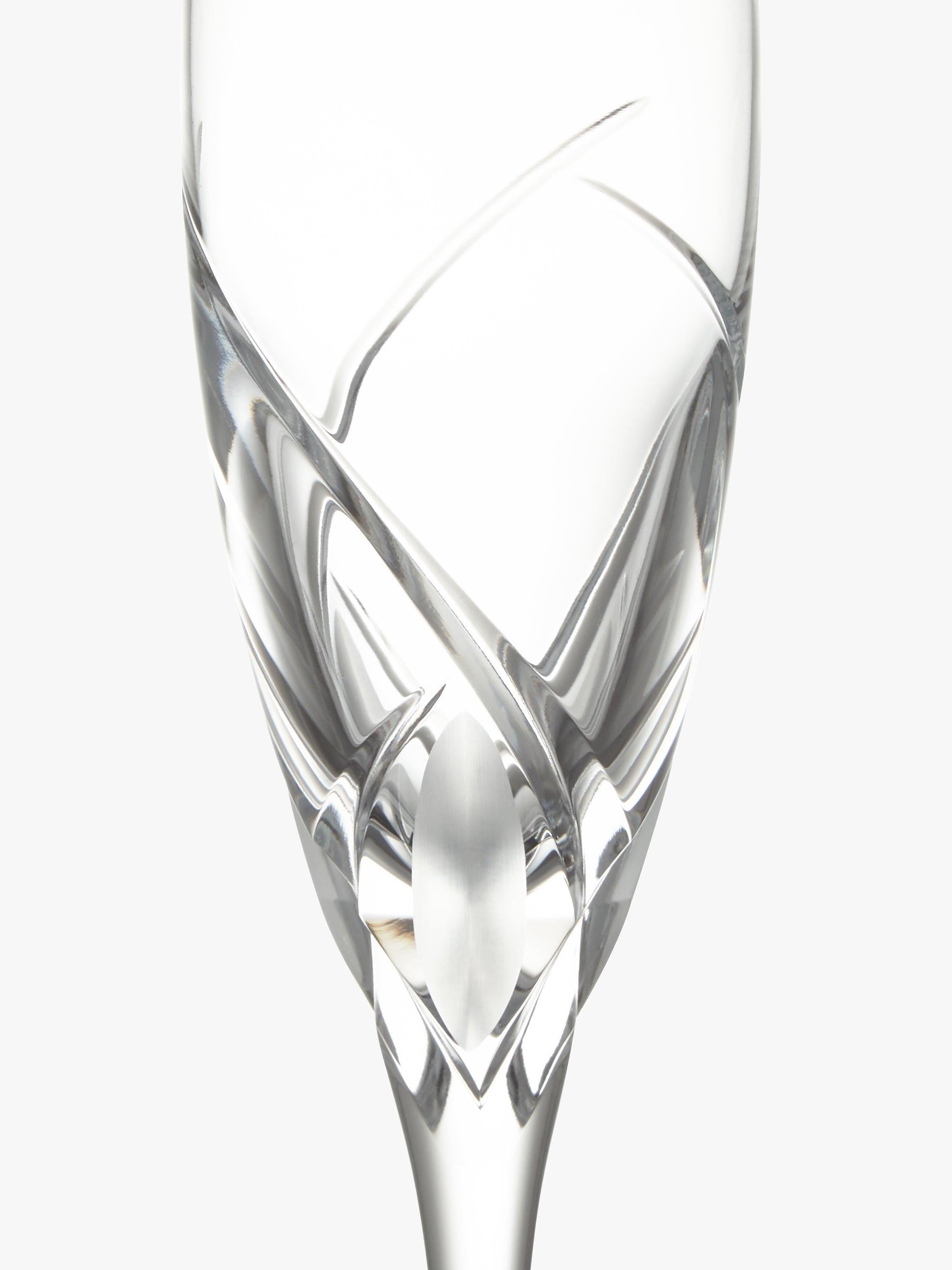 John Lewis Grosseto cut crystal glass champagne flutes set of 2 160ml, UK version