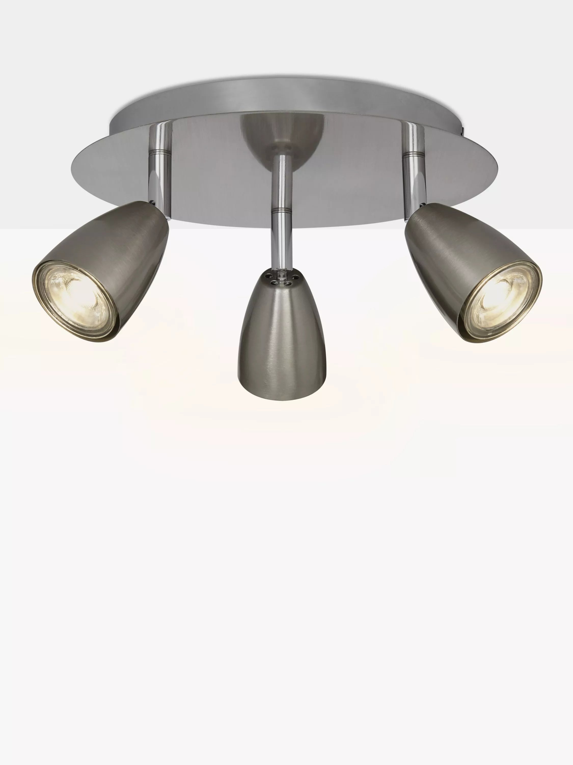 John Lewis Thea GU10 LED 3 spotlight ceiling plate chrome (British brand)