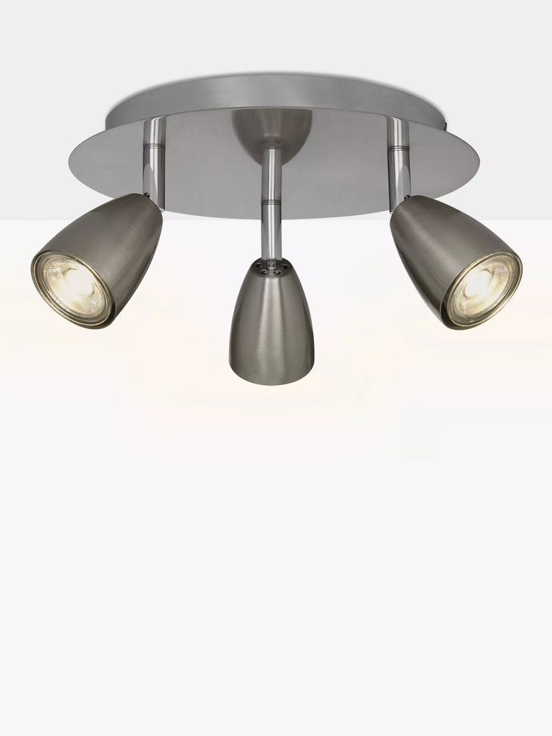 John Lewis Thea GU10 LED 3 spotlight ceiling plate chrome (British brand)