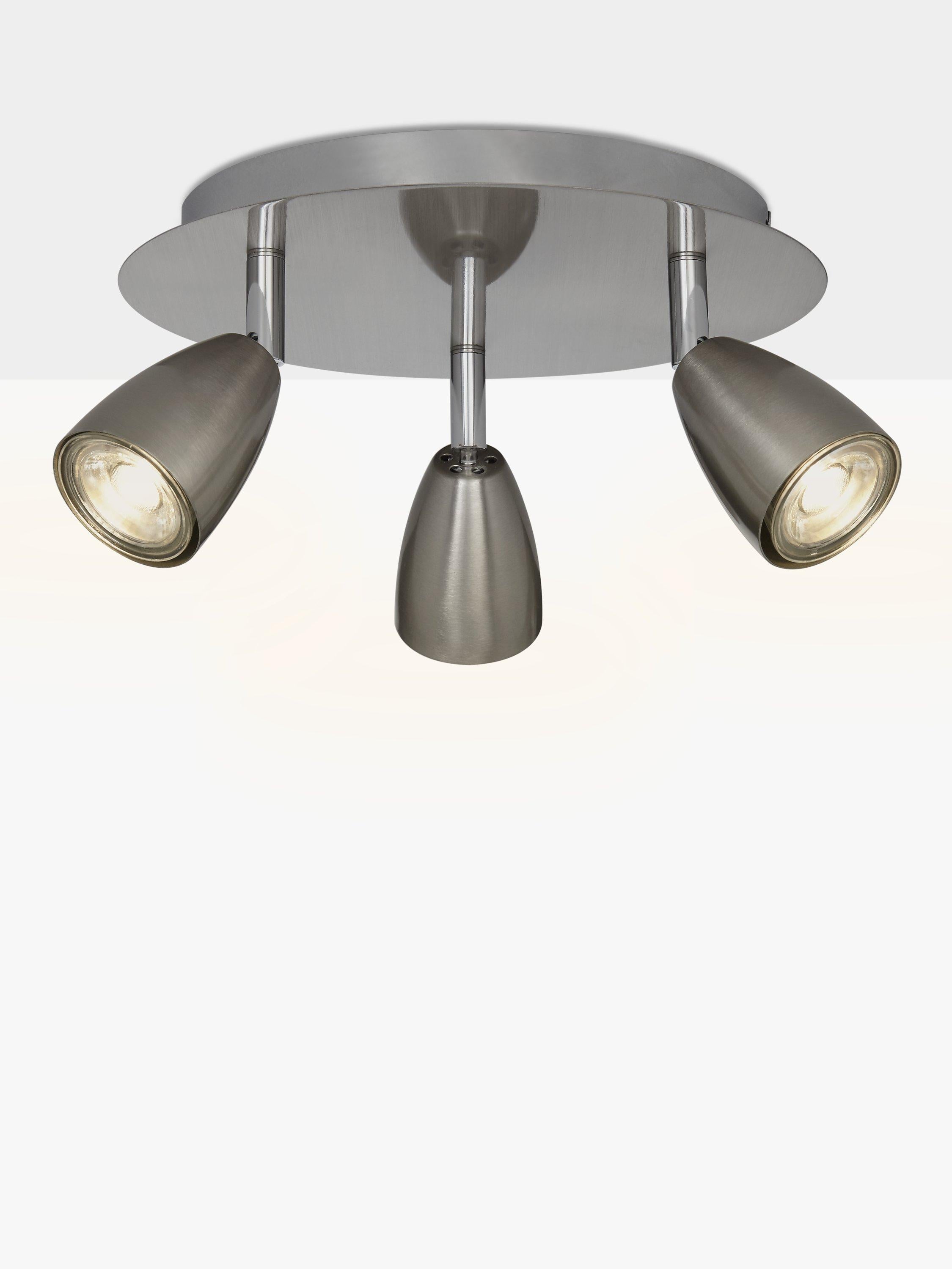 John Lewis Thea GU10 LED 3 spotlight ceiling plate chrome (British brand)