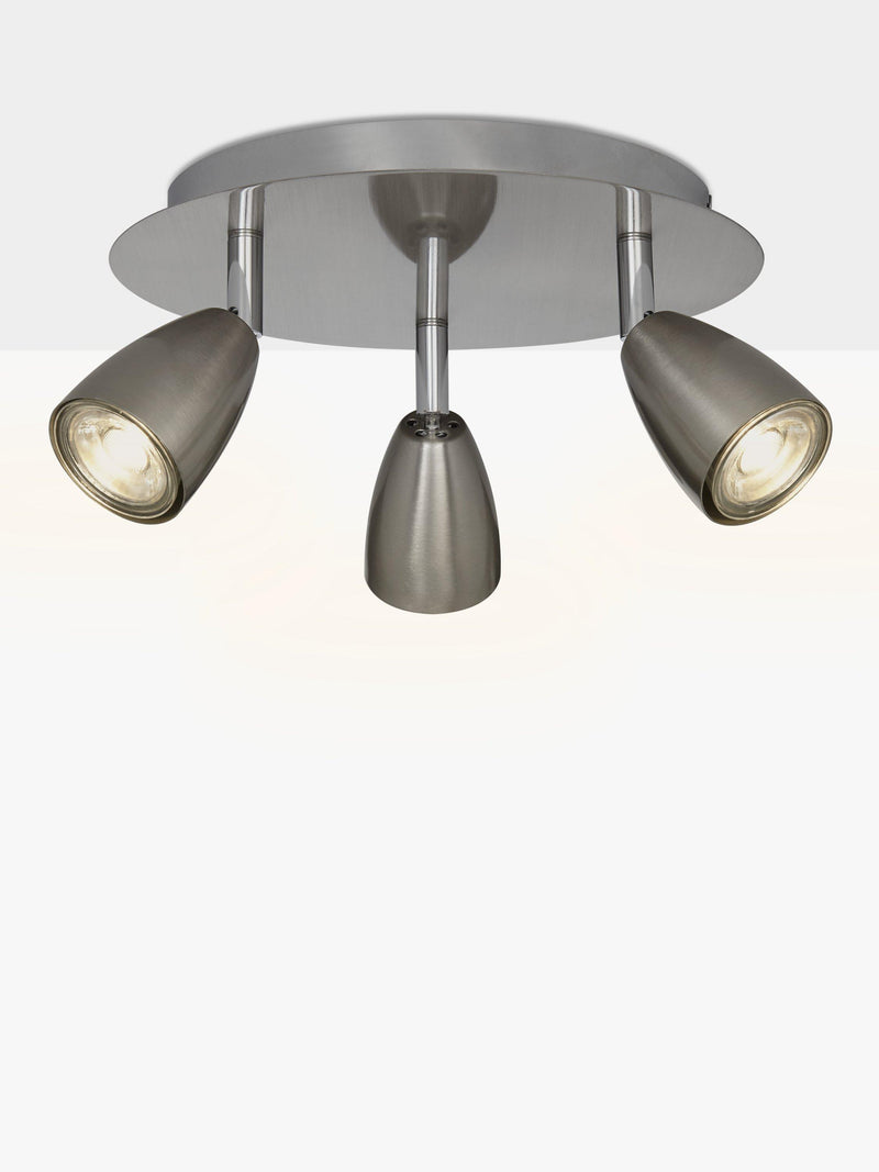John Lewis Thea GU10 LED 3 spotlight ceiling plate chrome (British brand)