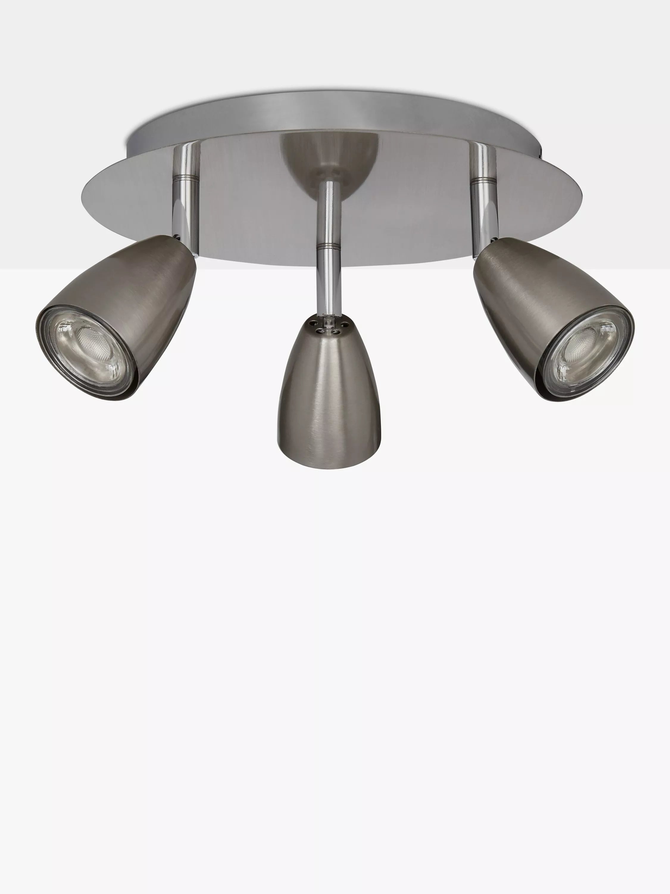 John Lewis Thea GU10 LED 3 spotlight ceiling plate chrome (British brand)
