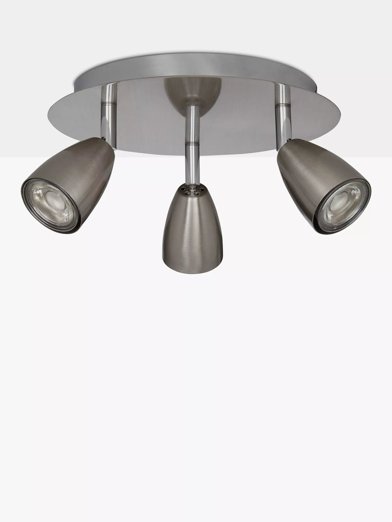 John Lewis Thea GU10 LED 3 spotlight ceiling plate chrome (British brand)