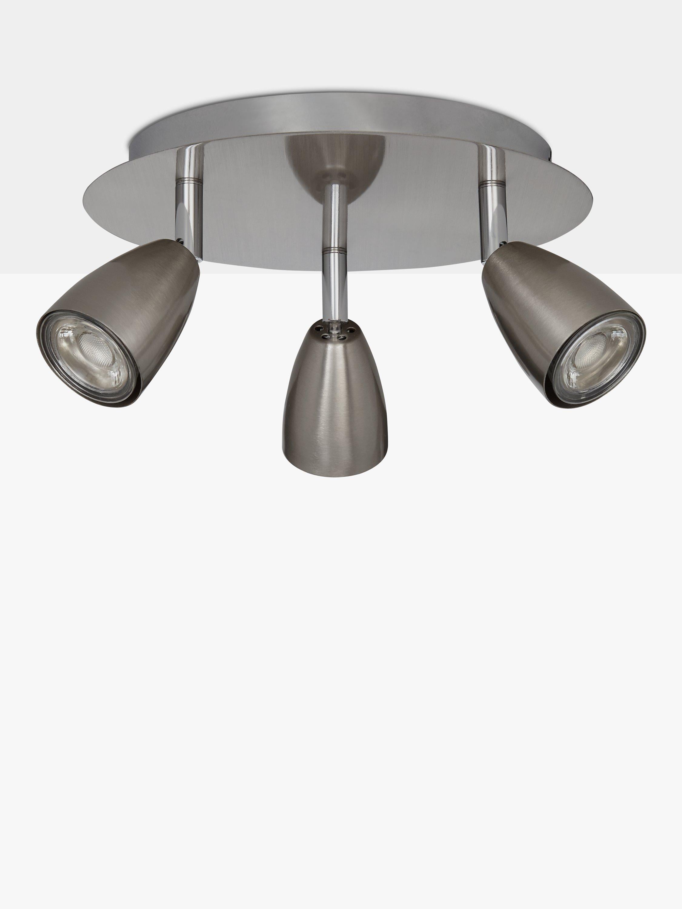 John Lewis Thea GU10 LED 3 spotlight ceiling plate chrome (British brand)