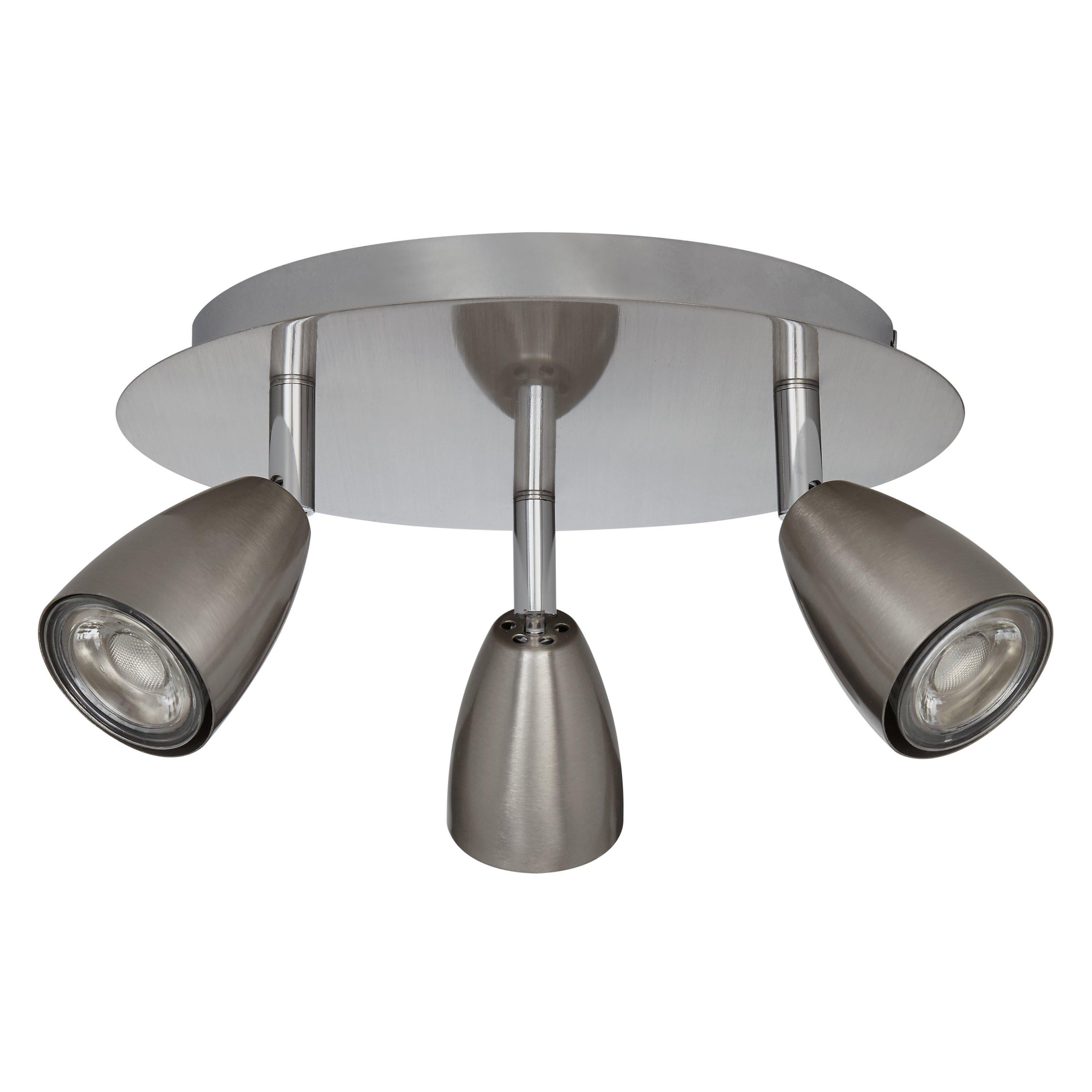 John Lewis Thea GU10 LED 3 spotlight ceiling plate chrome (British brand)