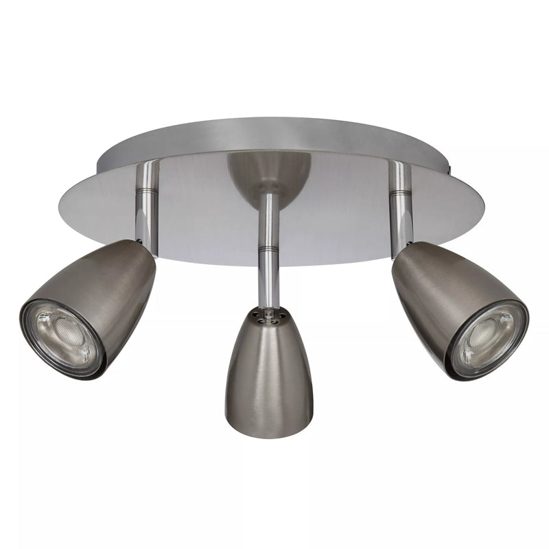 John Lewis Thea GU10 LED 3 spotlight ceiling plate chrome (British brand)