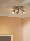 John Lewis Thea GU10 LED 3 spotlight ceiling plate chrome (British brand)