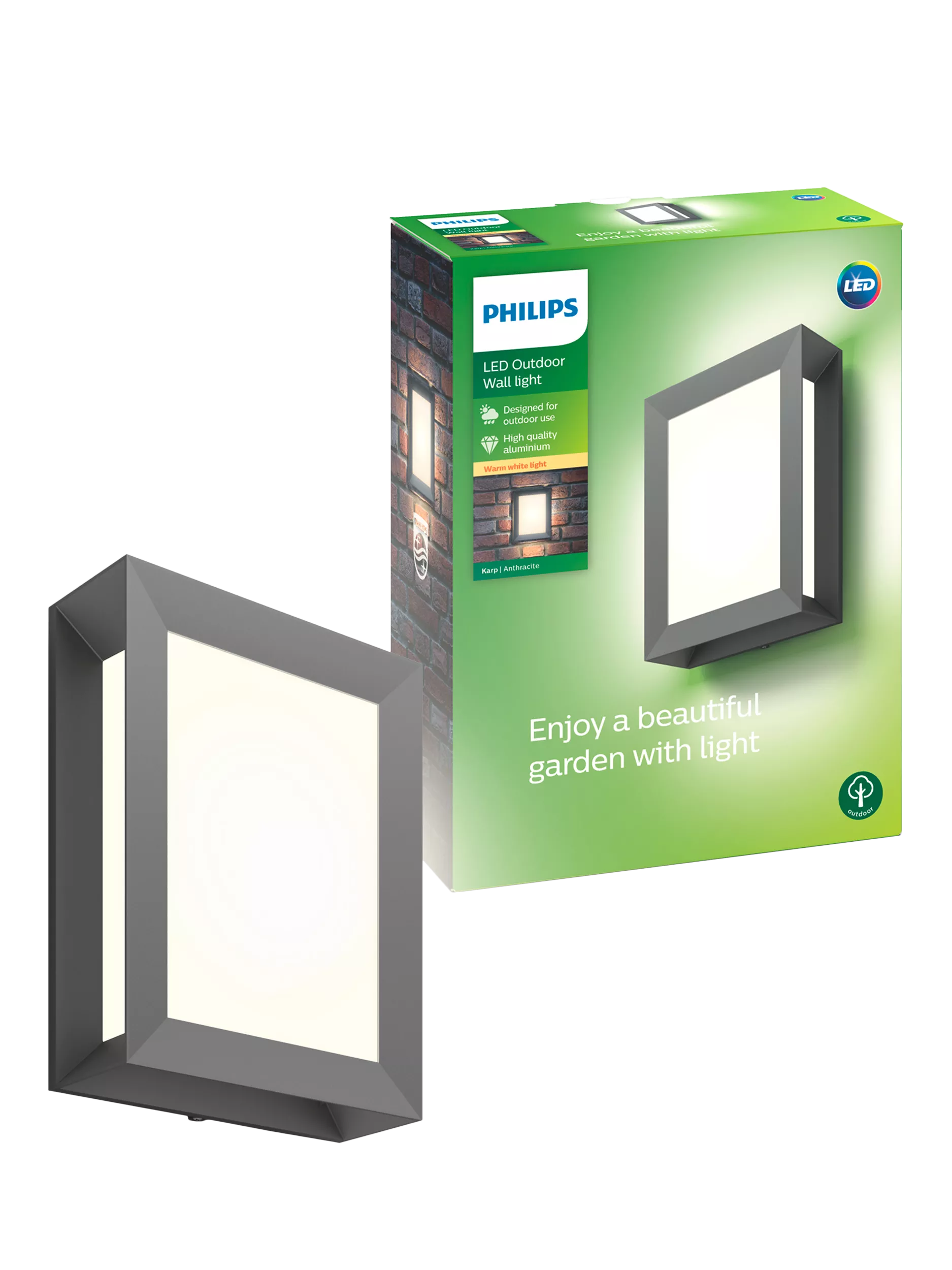 Philips Karp LED outdoor wall light anthracite - British product