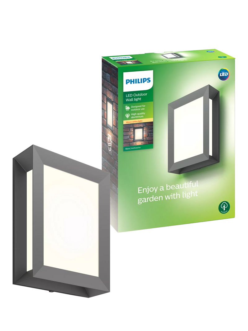 Philips Karp LED outdoor wall light anthracite - British product