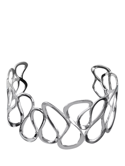 John Lewis Nina B Wavy Cuff Bangle, Silver- Buy online at McGrocer